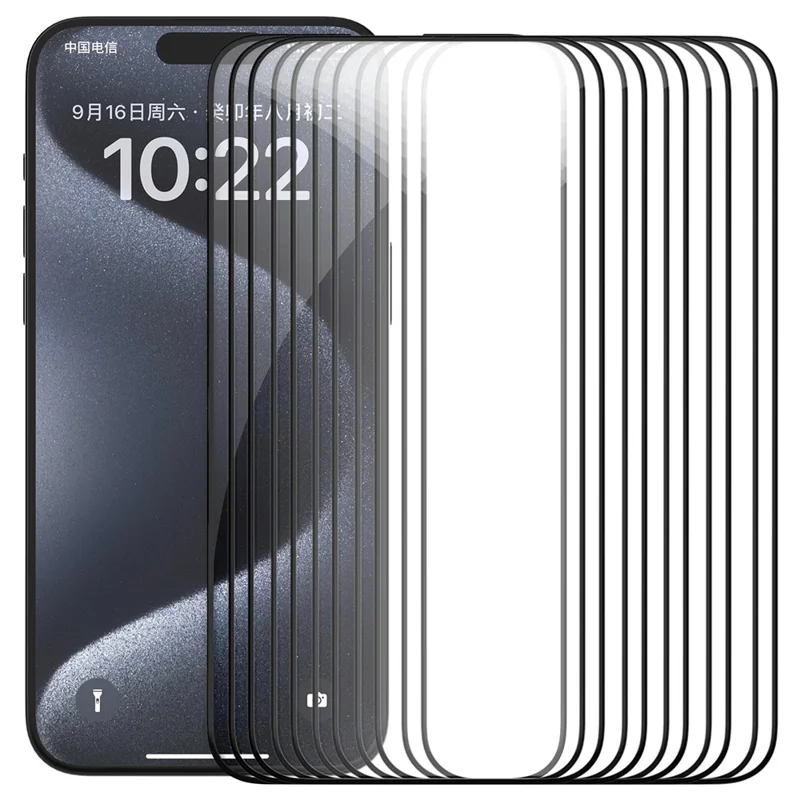 NILLKIN 10Pcs EZ SET Series Screen Protection for iPhone 15 Pro AGC Glass Screen Guard