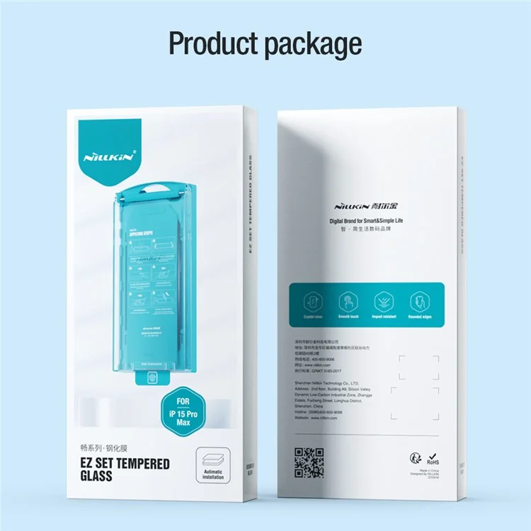 NILLKIN 2Pcs EZ SET Series Screen Guard for iPhone 15 Pro Max AGC Glass Screen Protector