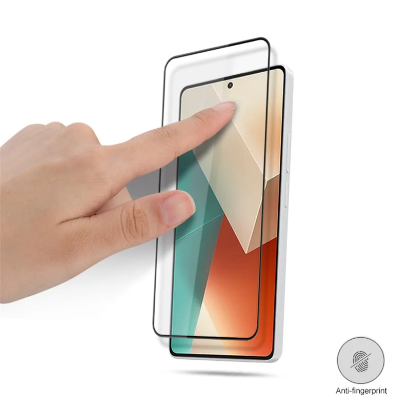 MOCOLO For Xiaomi Redmi Note 13 5G Full Screen Protector High-Definition Tempered Glass Silk Printing Film - Black