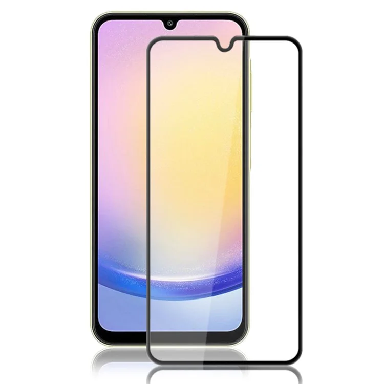 Mocolo Para Samsung Galaxy A25 5G Protetor de Tela Cheia HD Filme de Vidro Temperado de Seda Transparente - Preto