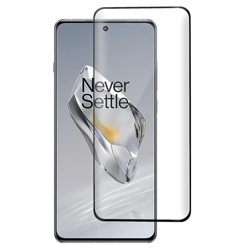 For OnePlus 12 5G Full Coverage Silk Printing Tempered Glass Screen Protector Full Glue, Support Fingerprint Unlock