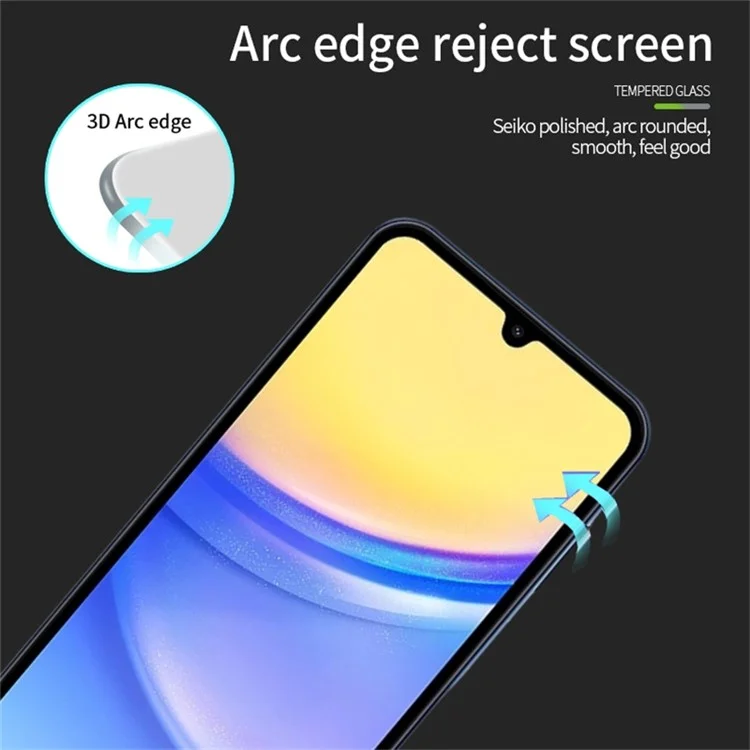 Pinwuyo JK Film in Vetro Temperato Curvo 3D 2 Per Samsung Galaxy A15 5G Protettore Schermo HD a Prova di Frantuma