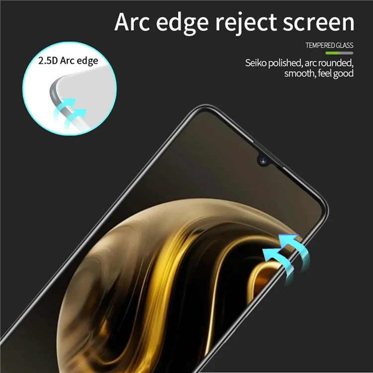 PINWUYO JK Tempered Glass Film Series-2 per Huawei Enjoy 70 4G / nova Y72 4G Full Coverage Ultra Clear Screen Protector