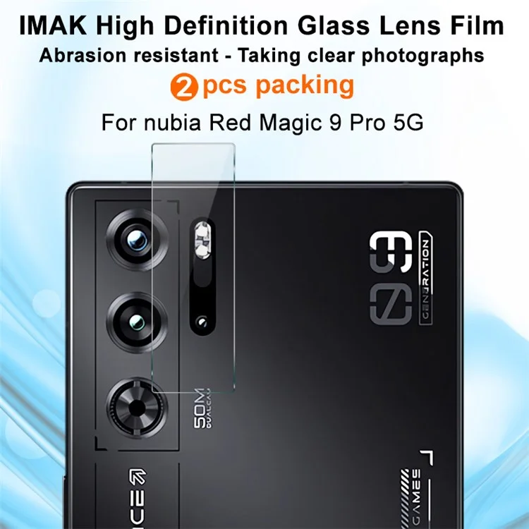 IMAK 2Pcs / Set For ZTE nubia Red Magic 9 Pro 5G / 9 Pro+ 5G / 9S Pro 5G / 9S Pro+ 5G  Protetor de Lente da Câmera Cobertura Total de Proteção