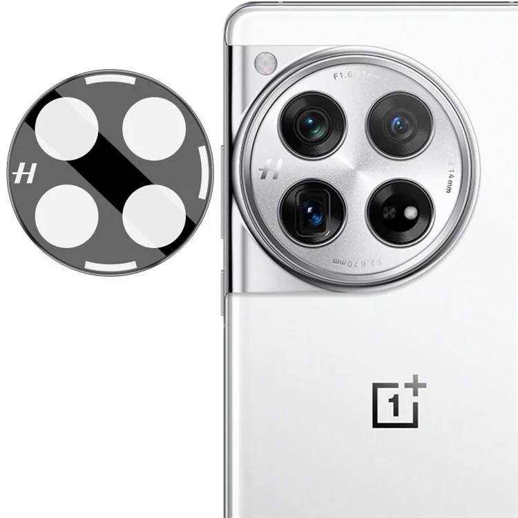 IMAK Para OnePlus 12 5G Protetor de Lente da Câmera Resistente a Estilhaços Película de Vidro Temperado para Lente (Versão Preta)