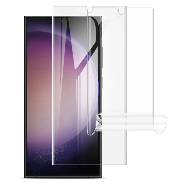 IMAK 2Pcs / Conjunto de Filme Hidrogel III para Protetor de Tela do Samsung Galaxy S24 Ultra TPU de Bordas Arqueadas Anti-Riscos