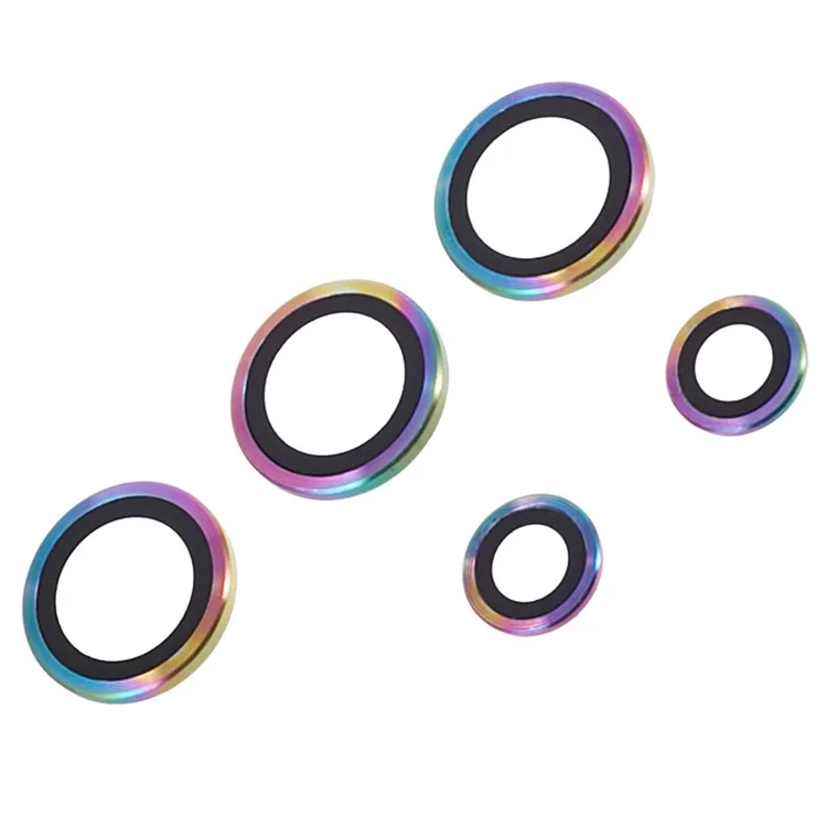 For Samsung Galaxy S24 Ultra 1 Set Tempered Glass Lens Protector Metal Ring Lens Protector - Multi-color