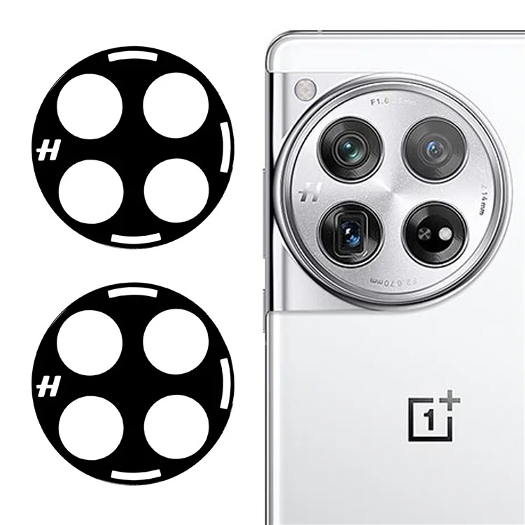 2Pcs For OnePlus 12 5G Tempered Glass Camera Lens Protector Silk Printing Lens Film