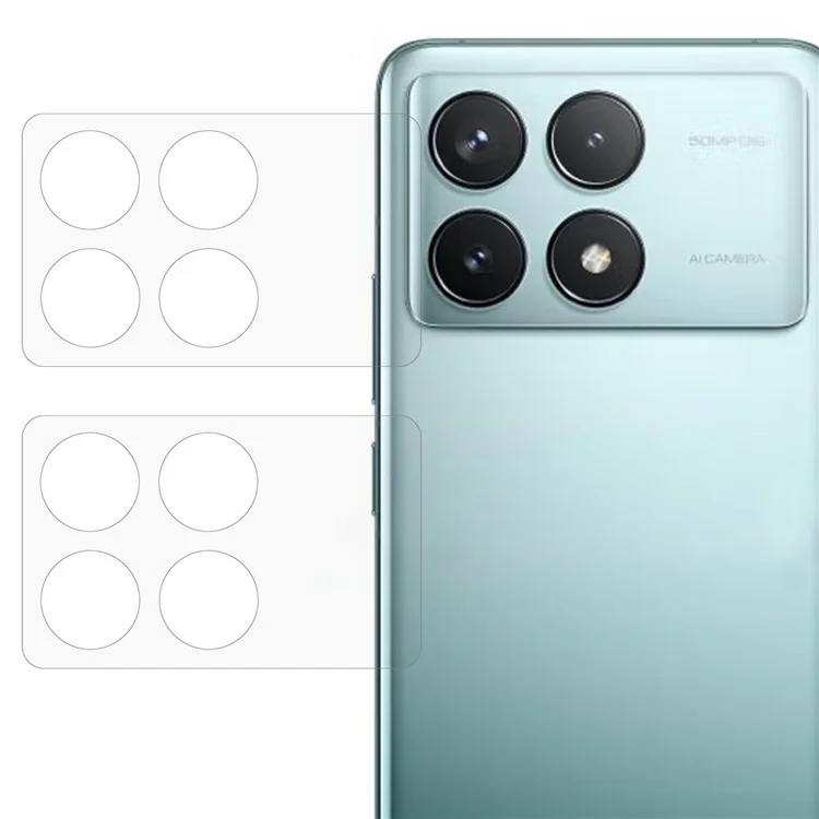 2Pcs For Xiaomi Redmi K70 5G / K70 Pro 5G / K70E 5G / Poco X6 Pro 5G / Poco F6 Pro 5G Tempered Glass Lens Film 3D Arc Edge Camera Lens Protector