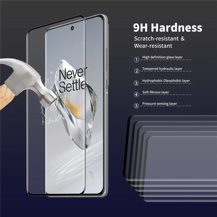 ENKAY HAT PRINCE para OnePlus 12 5G HD Clear 3D Curved Tempered Glass Film Side Glue Full Screen Protector