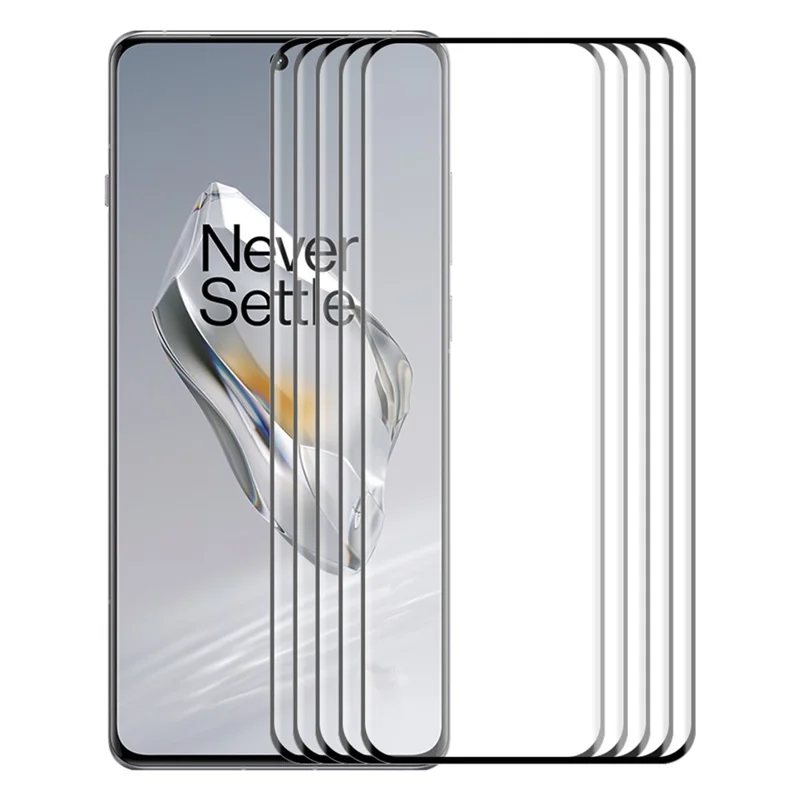 ENKAY HAT PRINCE 5PCS For OnePlus 12 5G HD Full Screen Protector 3D Curved Tempered Glass Side Glue Support Fingerprint Unlock