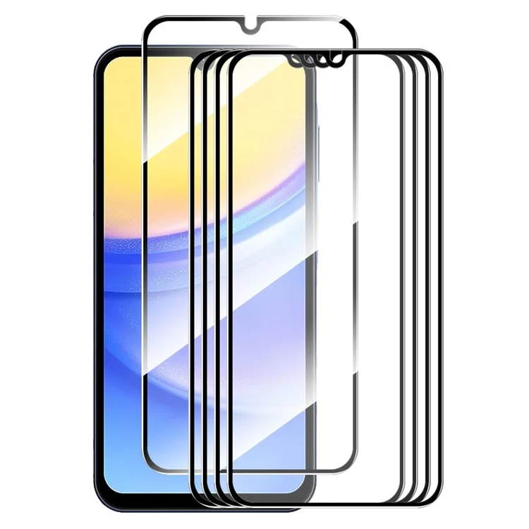 ENKAY HAT PRINCE 5Pcs for Samsung Galaxy A15 4G / 5G Screen Protector 2.5D Silk Print Anti-explosion Full Coverage Film