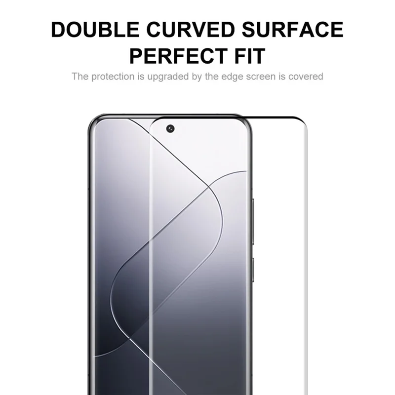 ENKAY HAT PRINCE 5PCS For Xiaomi 14 Pro High Transparency 3D Curved Tempered Glass Side Glue Film Support Fingerprint Unlock