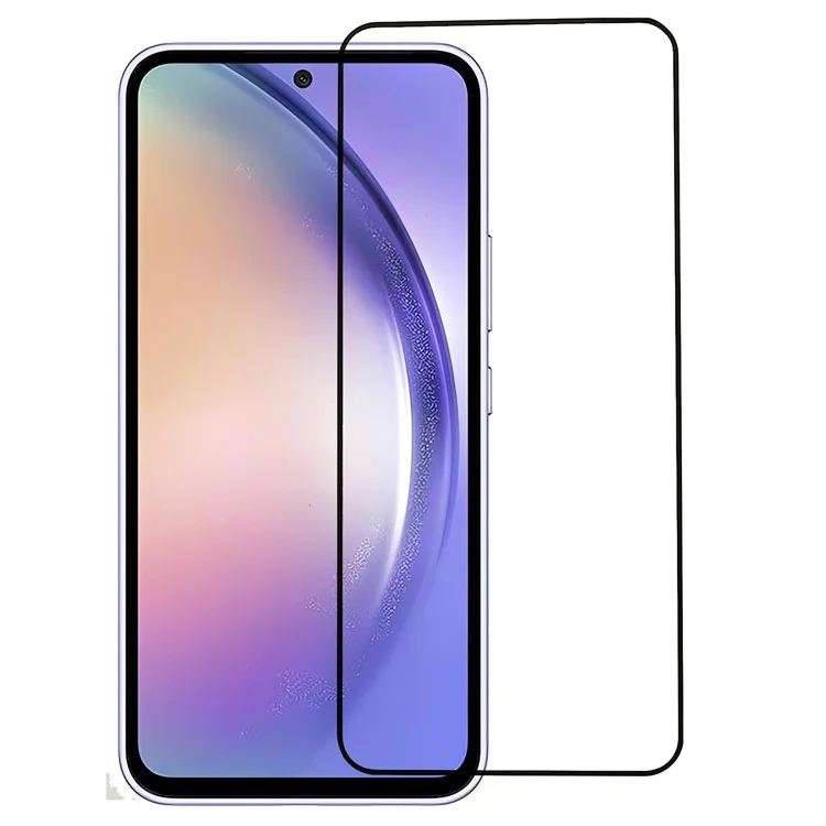 For Samsung Galaxy A55 5G Tempered Glass Electroplating Anti-Fingerprint Silk Printing Full Glue Screen Protector