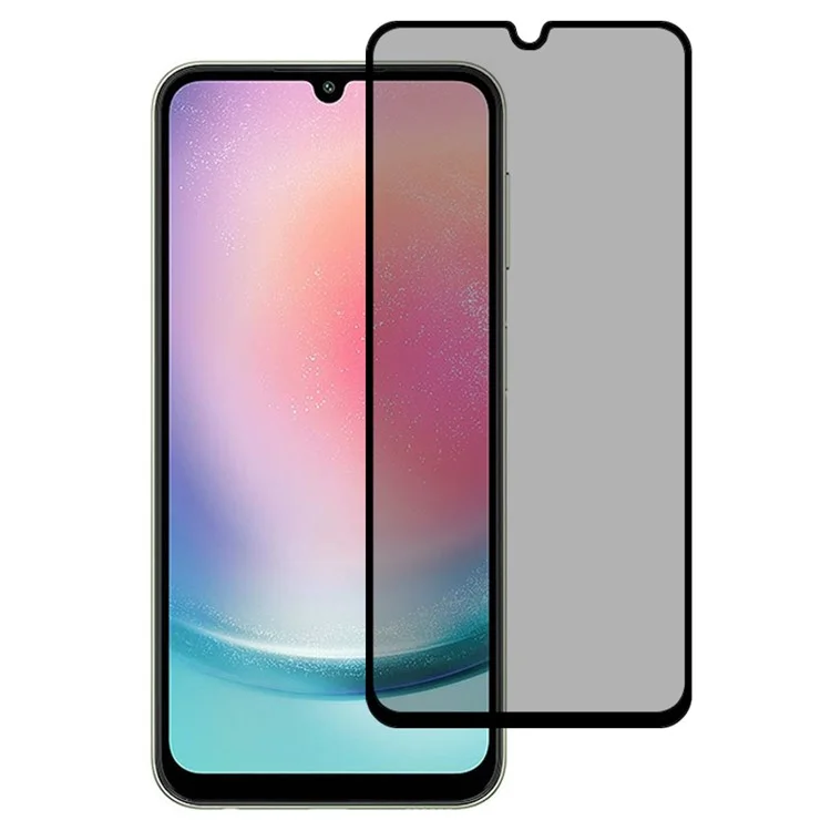 For Samsung Galaxy A25 5G (Global) / M34 Tempered Glass Film 180 Degree Anti-Peep Black Edge Screen Protector
