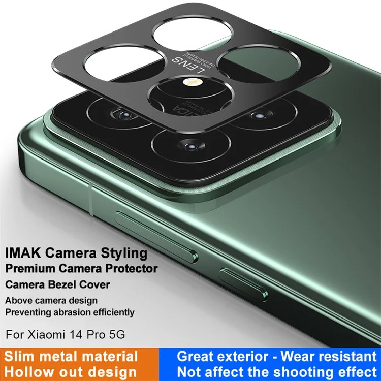 IMAK For Xiaomi 14 Pro Camera Lens Cover Metal Bezel Phone Rear Lens Protector