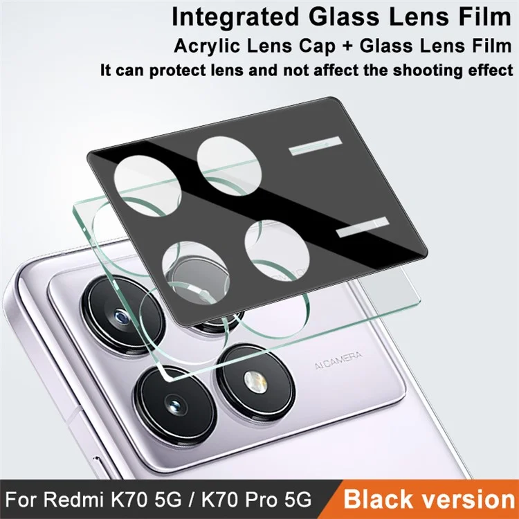 IMAK para Xiaomi Redmi K70 5G / K70 Pro 5G / K70E 5G / Poco X6 Pro 5G Protector de lente de cámara (Versión negra)