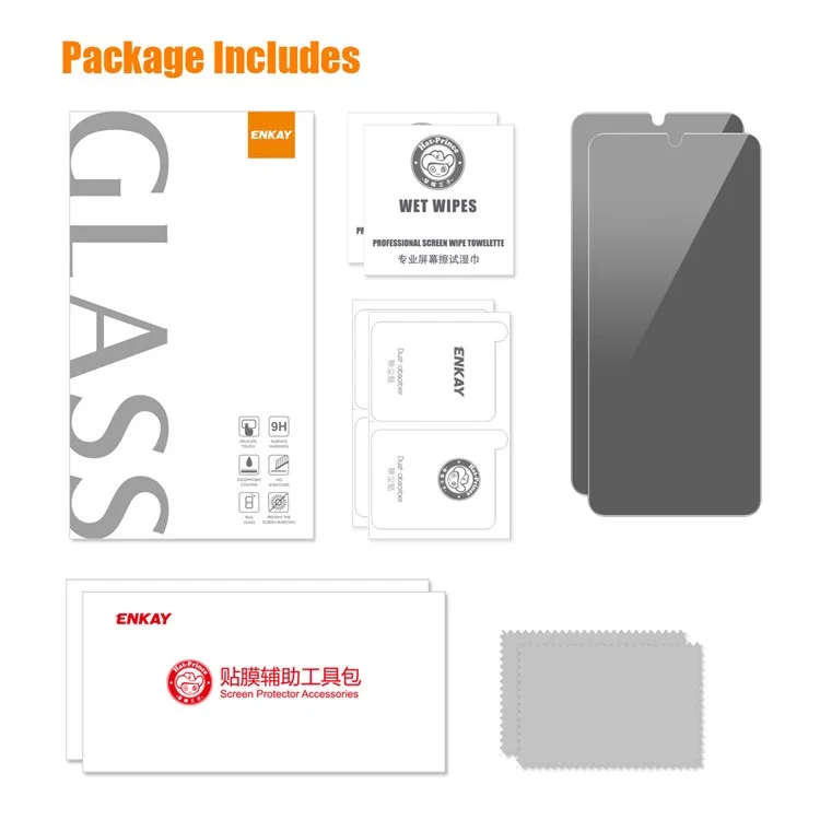ENKAY HAT PRINCE 2Pcs For Samsung Galaxy A15 4G / A15 5G 28-Degree Anti-Peep Film Ultra Clear Anti-Spy Screen Protector
