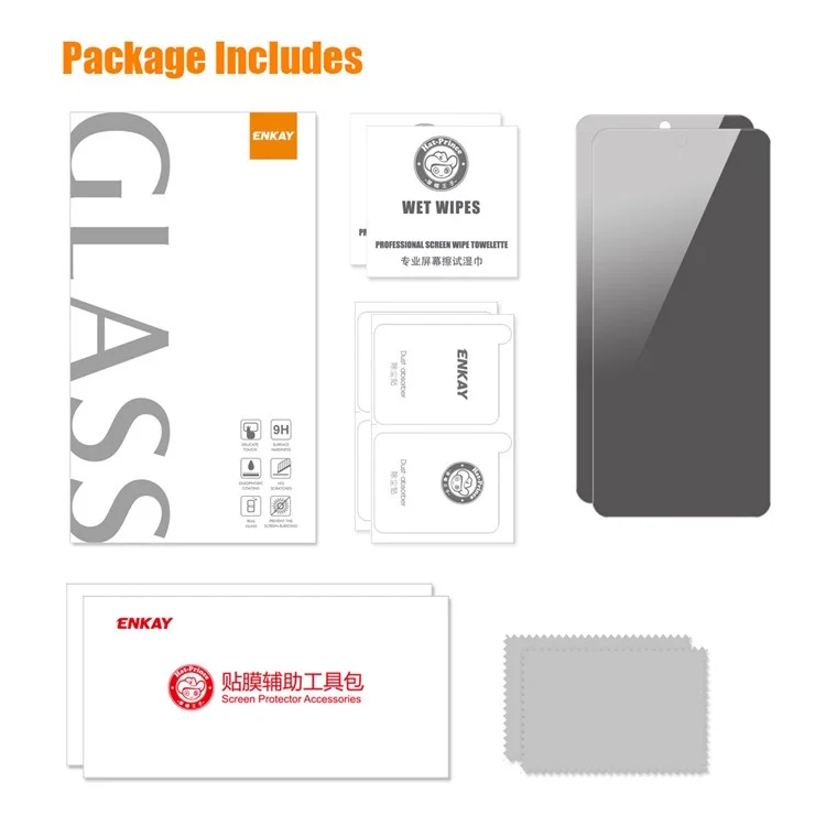 ENKAY HAT PRINCE 2Pcs For Samsung Galaxy A35 5G Anti-Spy Screen Protector High Aluminium-silicon Glass Anti-glare Film