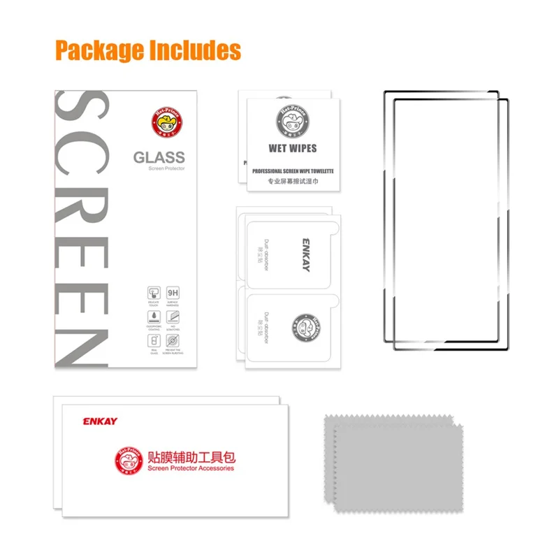 ENKAY HAT PRINCE 2Pcs for Samsung Galaxy S24 Ultra Full Screen Protector Anti-explosion (Fingerprint Unlock)