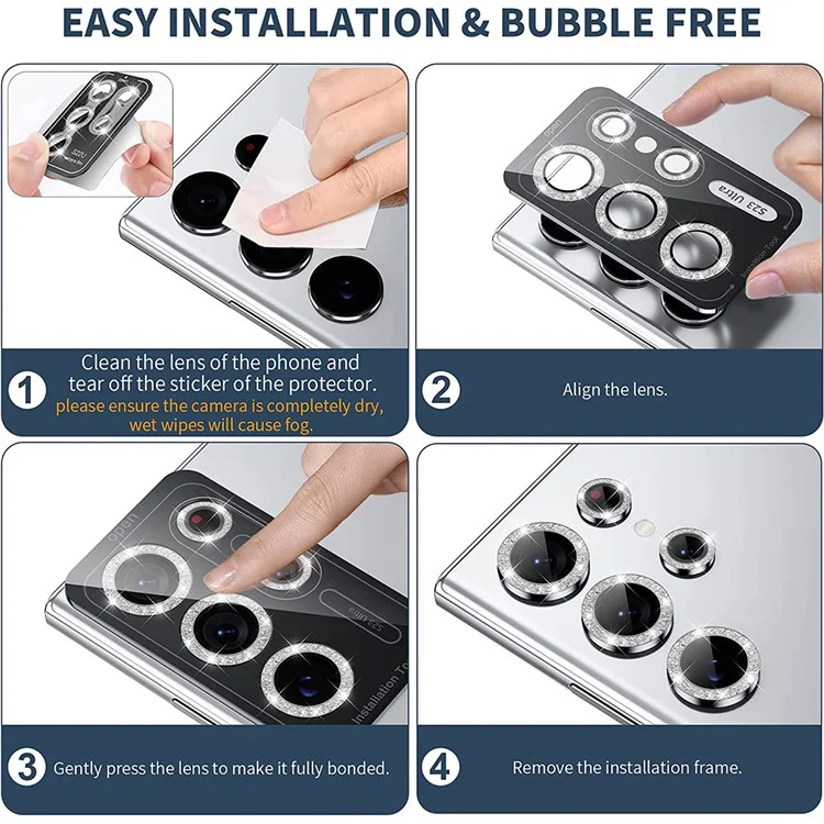 ENKAY HAT PRINCE Für Samsung Galaxy S24 Ultra Kameraobjektiv-Schutz Aluminiumlegierung Glitzer-Ring Linsenfilm - Farbig