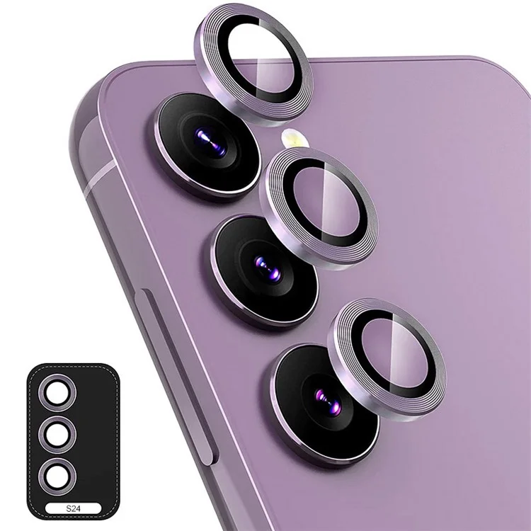 ENKAY HAT PRINCE für Samsung Galaxy S24 Individual Kameraobjektiv Schutz Ultra HD Objektiv Film - Lila