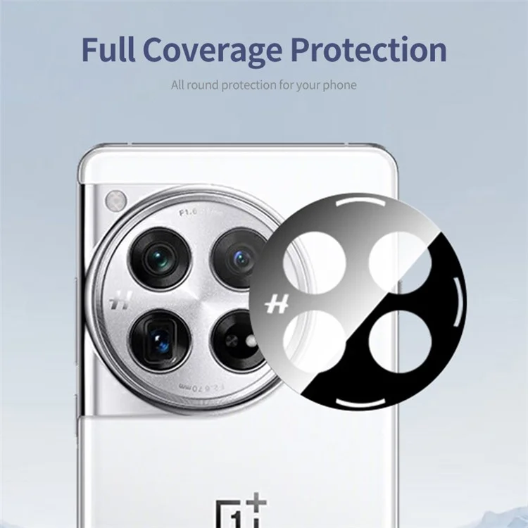 ENKAY HAT PRINCE para OnePlus 12 5G Protetor de Lente da Câmera Cobertura Completa Filme de Vidro Temperado - Preto