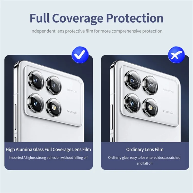 ENKAY HAT PRINCE Para Xiaomi Redmi K70 5G / K70 Pro 5G / K70E 5G / Poco X6 Pro 5G Protetor de Lente da Câmera Individual Filme Traseiro da Lente - Colorido