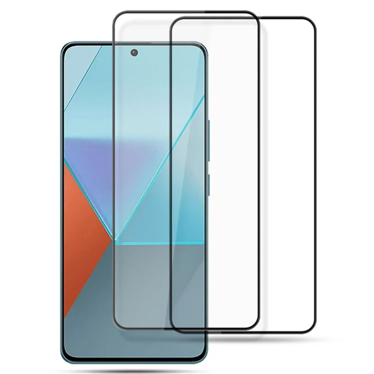 AMORUS 2 pezzi per Xiaomi Redmi Note 13 Pro 5G Pellicola in seta stampata Vetro temperato Full Screen Protector - Nero
