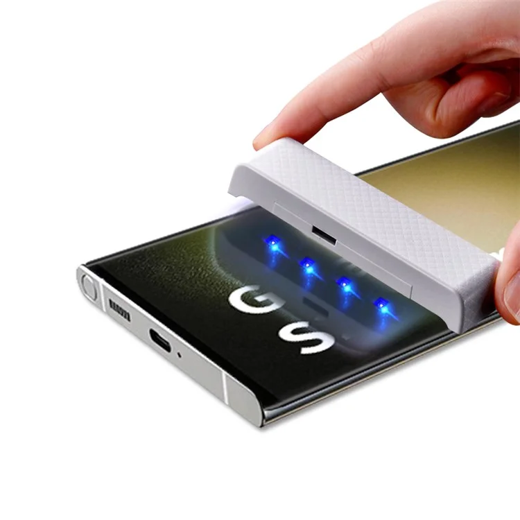 AMORUS Para Samsung Galaxy S24 Ultra Protetor de Tela Adesivo Líquido UV Cobertura Total 3D Película de Vidro Temperado Curvo
