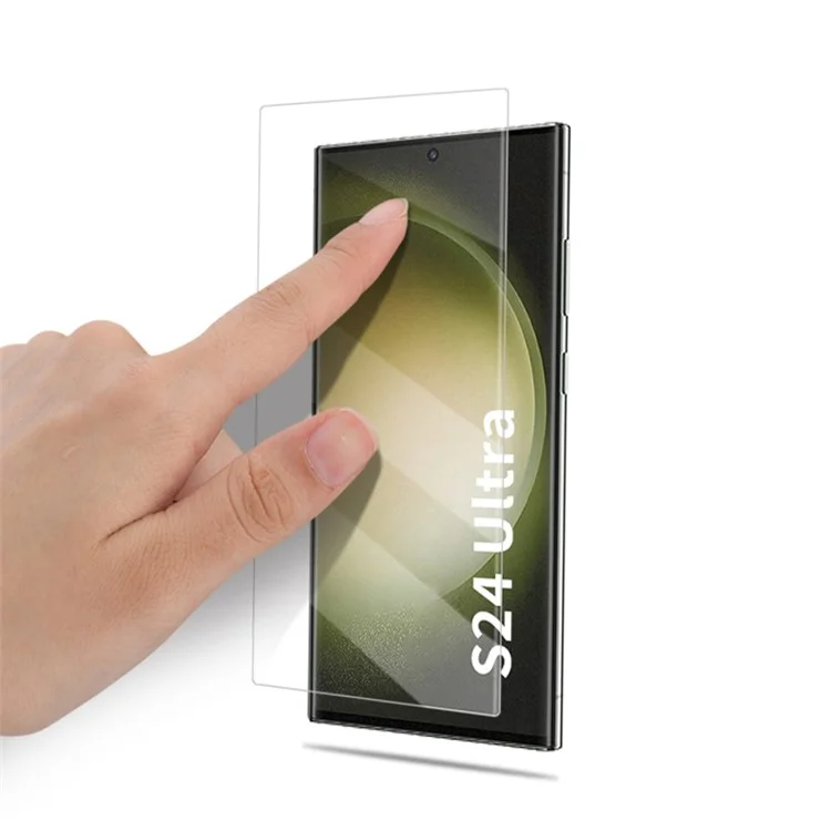 AMORUS Para Samsung Galaxy S24 Ultra Protetor de Tela Adesivo Líquido UV Cobertura Total 3D Película de Vidro Temperado Curvo