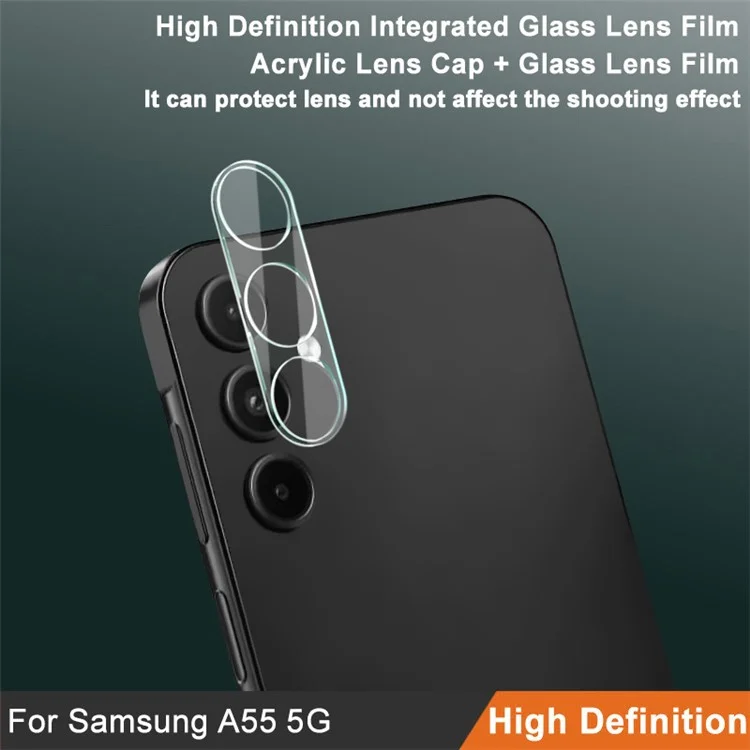 IMAK For Samsung Galaxy A55 5G Camera Lens Protector Tempered Glass+Acrylic Lens Cap Anti-Scratch