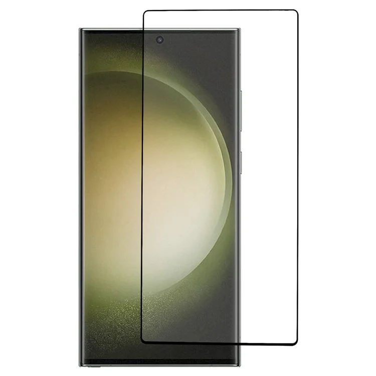 Para Samsung Galaxy S24 Ultra Silk Printing Black Edge High Aluminum-silicon Glass Film (Desbloqueio de impressão digital)