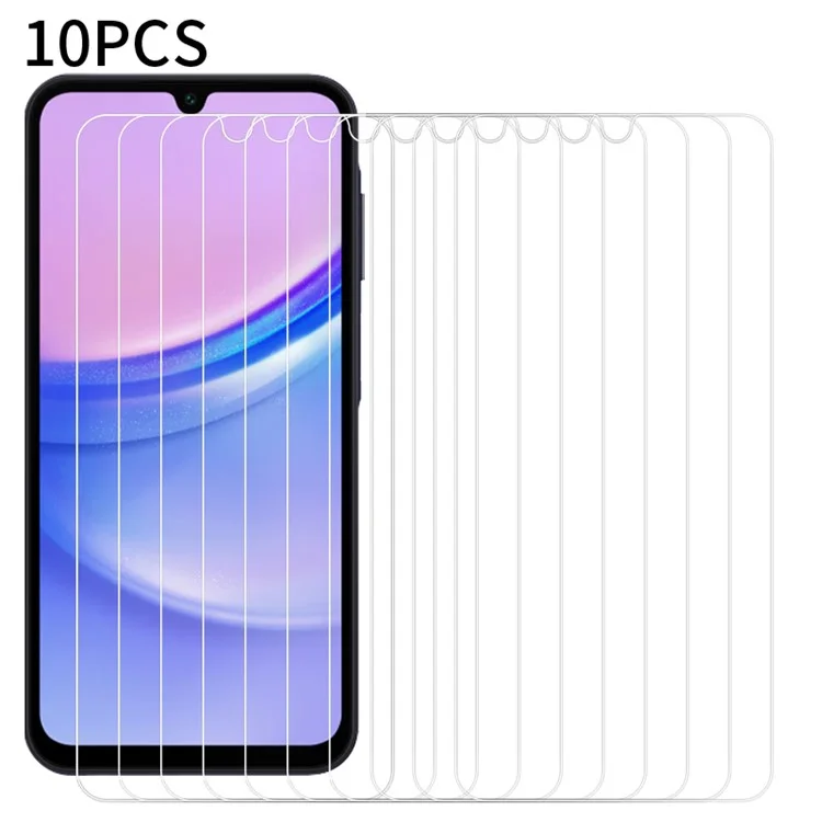 RURIHAI 10 pezzi per Samsung Galaxy A15 4G / A15 5G Protezione dello schermo HD trasparente 0,26 mm 2,5D pellicola 9H