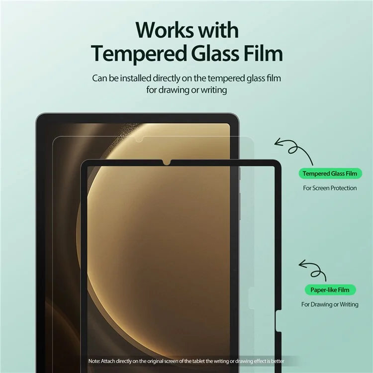 Dux Ducis Naad -serie Für Samsung Galaxy Tab S9 Fe+ Paperfeel Screen Protector Wiederverwendbarer Mattes Haustierfilm