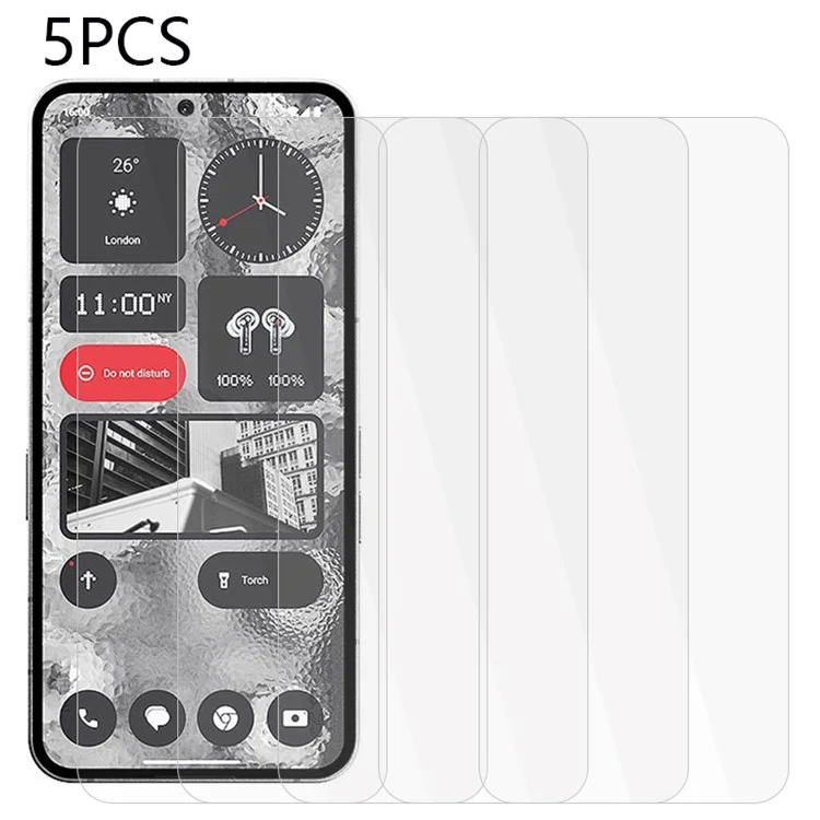 5 штук для телефона Nothing Phone (2a) Plus / Phone (2a) 2.5D Защитная пленка из закаленного стекла 0,3 мм, прозрачная HD-пленка