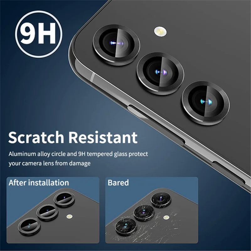 ENKAY HAT PRINCE Para Samsung Galaxy A35 5G Protector de lente de cámara Anillo de 9H de dureza Película de vidrio templado - Negro