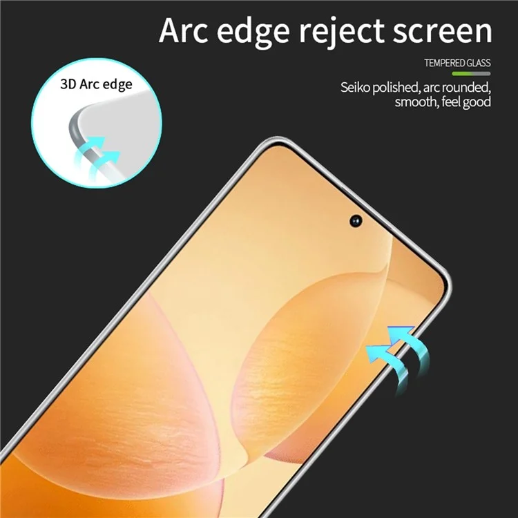 MOFI JK 3D Película de Vidrio Templado-1 para Xiaomi Redmi K70E 5G / Poco X6 / Poco X6 Pro 5G Protector de Pantalla Curvo HD de Pantalla Completa