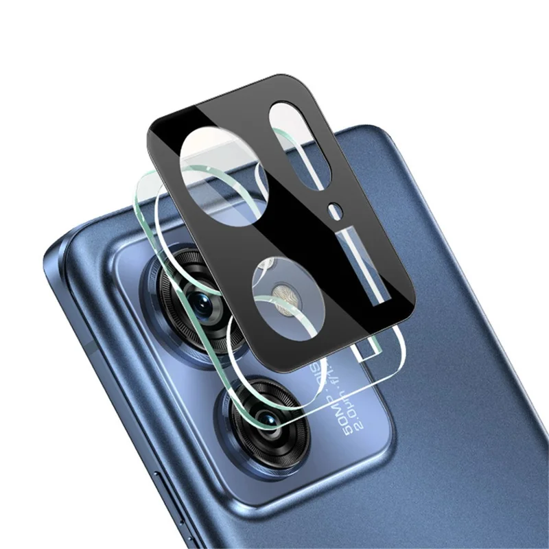 IMAK For Motorola Edge 40 5G Camera Lens Protector+Acrylic Lens Cap Tempered Glass Lens Film (Black Version)
