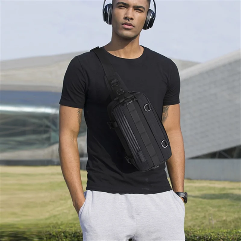 OZUKO 9676 Outdoor Tactical Men Crossbody Bag Oxford Cloth Chest Pack - Camouflage