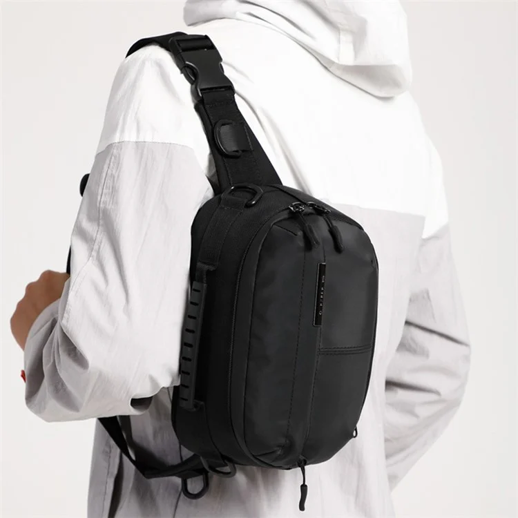 OZUKO 9260 Men Waterproof Crossbody Chest Bag Outdoor Sports Waist Bag - Black