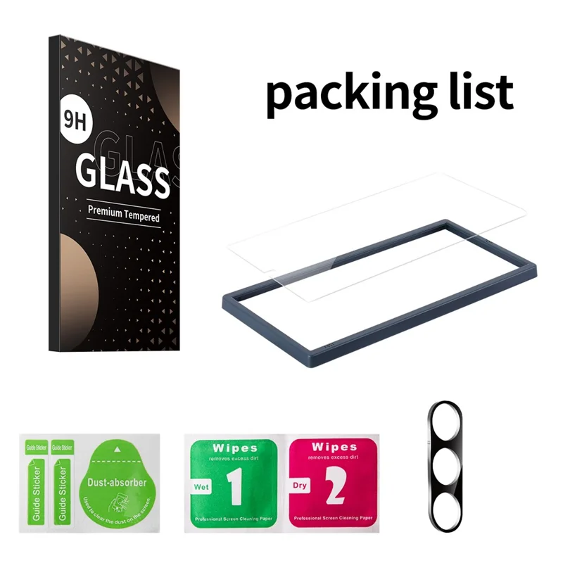 2Pcs Screen Protector for Samsung Galaxy S23+ High Aluminum-silicon Glass Film with 2Pcs Camera Lens Protector