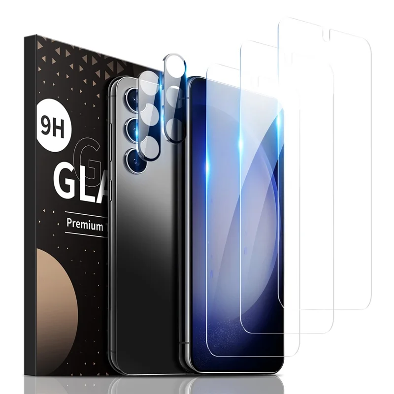 3Pcs Screen Protector for Samsung Galaxy S23+ Fingerprint Unlock Screen Film with 2Pcs Camera Lens Protector