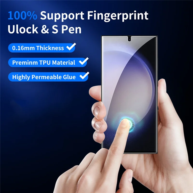 For Samsung Galaxy S24+ 3Pcs Screen Protector with 2Pcs Camera Lens Protector Fingerprint Unlock Compatible