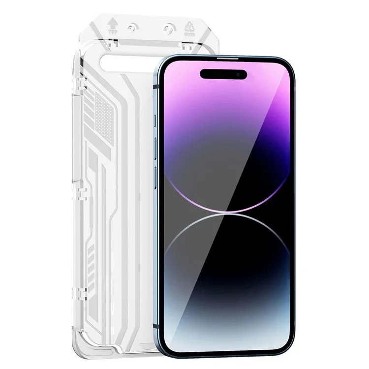 WIWU SQ-005 Para iPhone 15 Pro Protetor de Tela HD 2.5D Seda Impressa Vidro Temperado Película de Telefone com Ferramentas