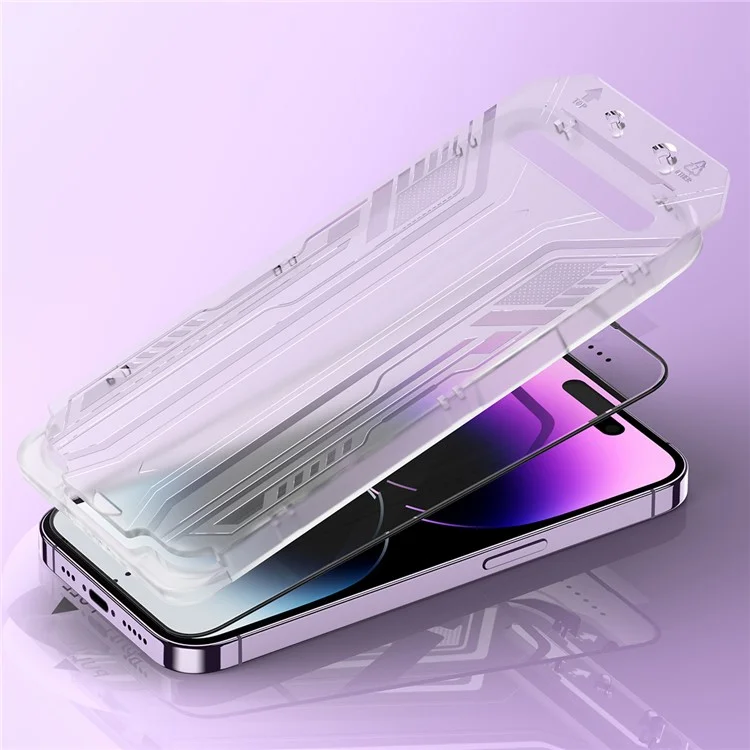 WIWU SQ-005 Para iPhone 15 Pro Protetor de Tela HD 2.5D Seda Impressa Vidro Temperado Película de Telefone com Ferramentas