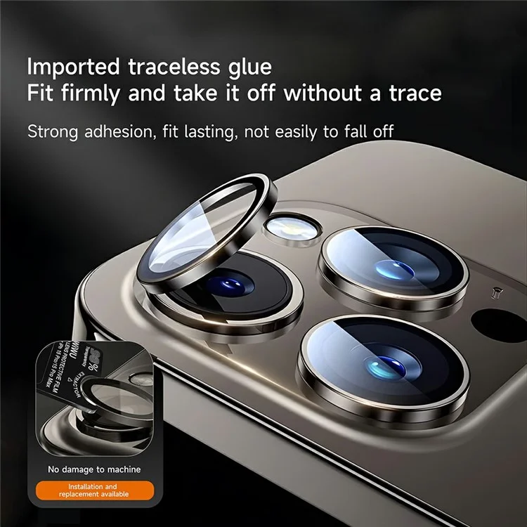 WIWU LG-003 для iPhone 15 Pro Max Camera Lens Film Anti-Scratch Rear Lens Protector - Серебристый