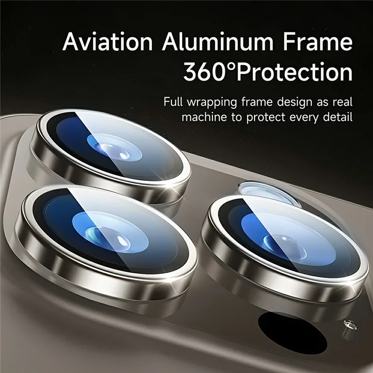 WIWU LG-003 для iPhone 15 Pro Max Camera Lens Film Anti-Scratch Rear Lens Protector - Серебристый