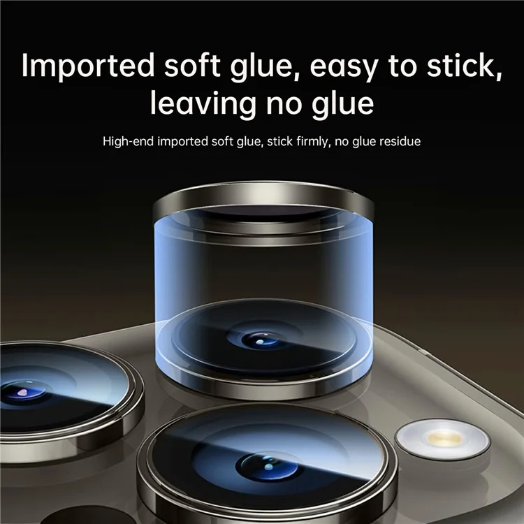 WIWU LG-004 1 Set For iPhone 15 Pro AR Tempered Glass PVD Aluminum Alloy Frame Lens Protector - Silver
