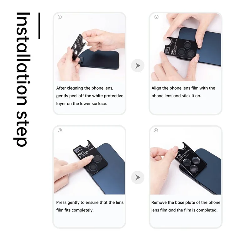 WIWU LG-005 1 Set For iPhone 15 Pro Max 3D Tempered Glass+Aluminum Alloy Frame Phone Rear Lens Film Protector - Dark Grey